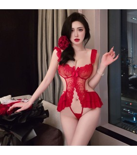 Crotchless Lace Teddy