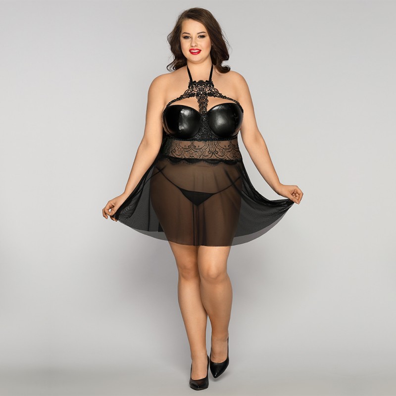 Plus Size Mesh Nightdress