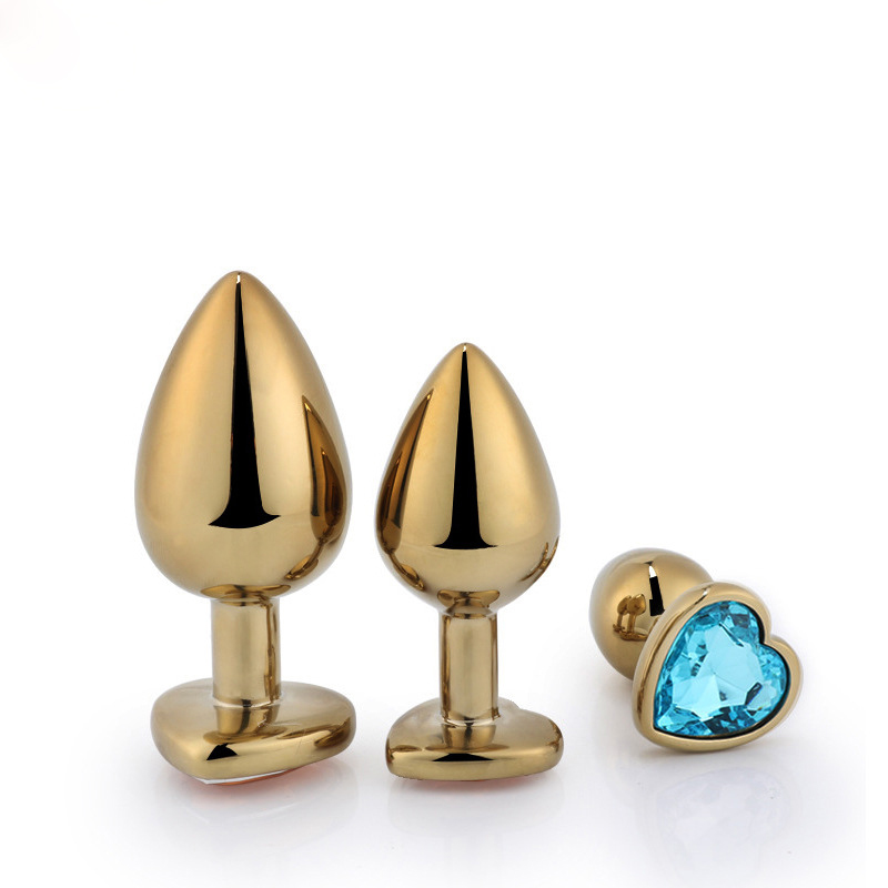 3pcs Gold Heart Shape Butt Plug Kit