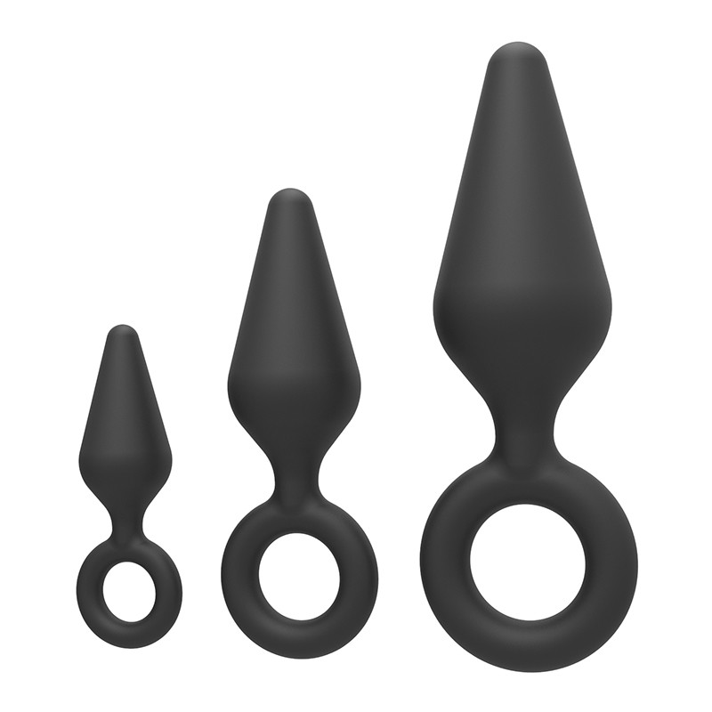 3-Piece Pull Ring Anal Plugs Set