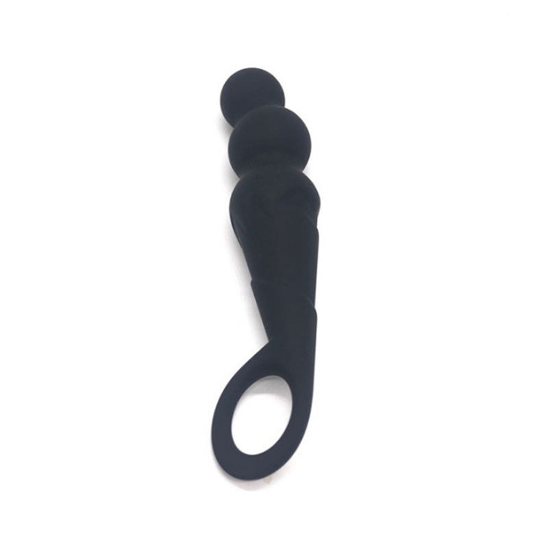 Silicone Anal Bead Plug in Black