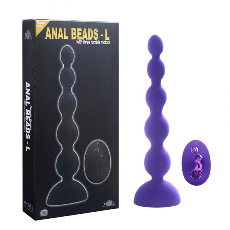 Three Motors Vibrating Anal Beads-Remote