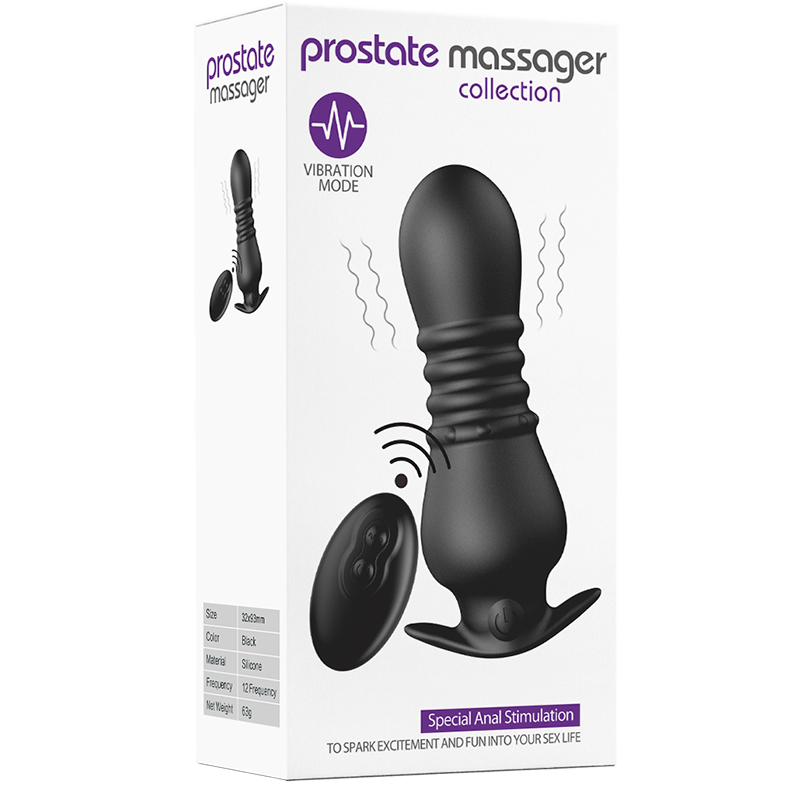Black Warrior Remote Control Anal Vibrator - M