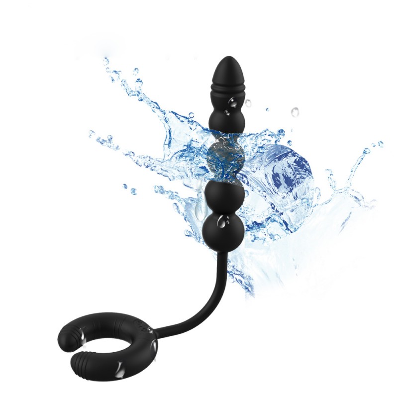 Remote Control Vibrating Cock Ring and Anal Beads