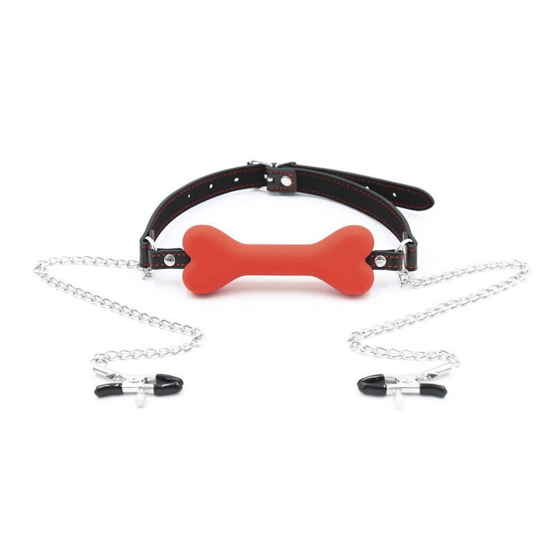 Bit Gag with Nipple Clamps
