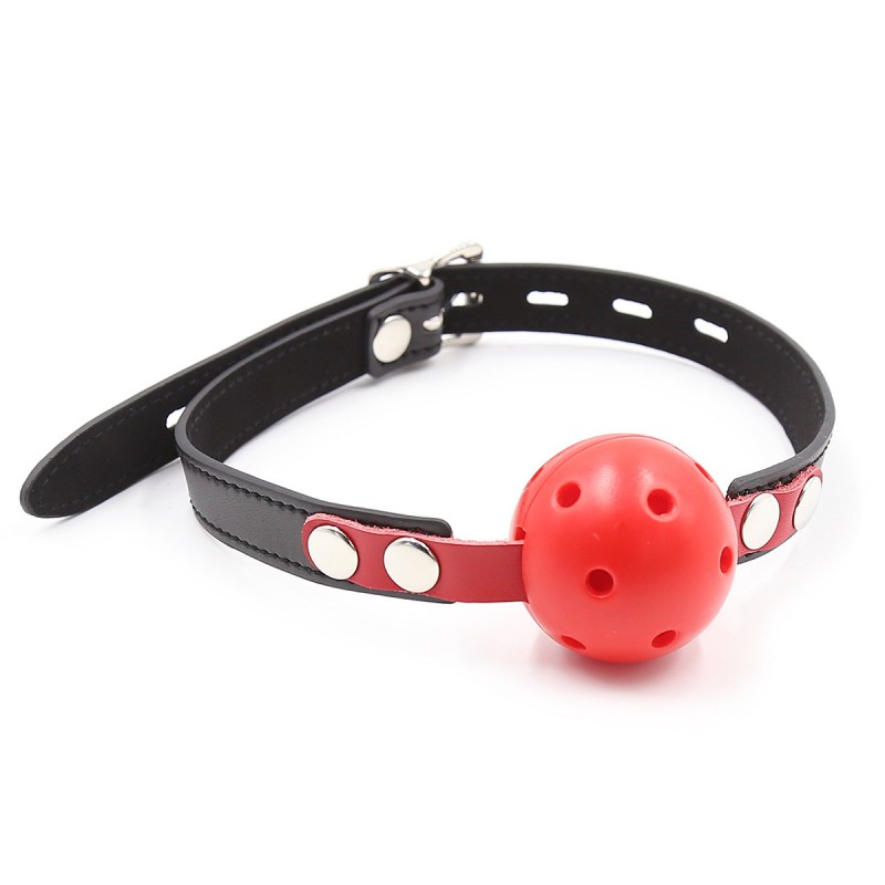 Black PU Belt Red Gag