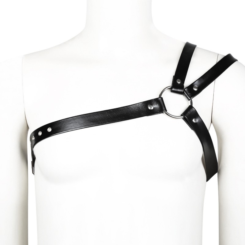 Male Single Shoulder PU Harness