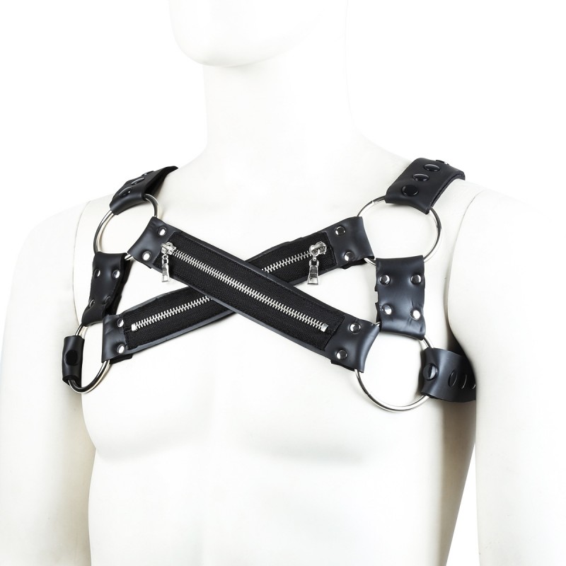 Male Zipper Chest Harness