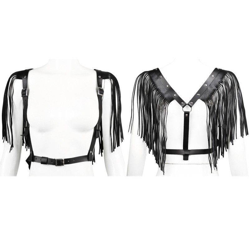 PU Tassel Chest Harness