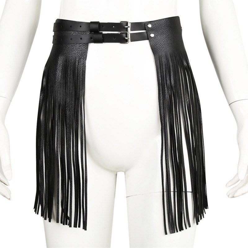 PU Tassel Mini Skirt