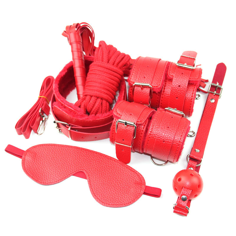 7pcs Fur Lined PU Bondage Kit