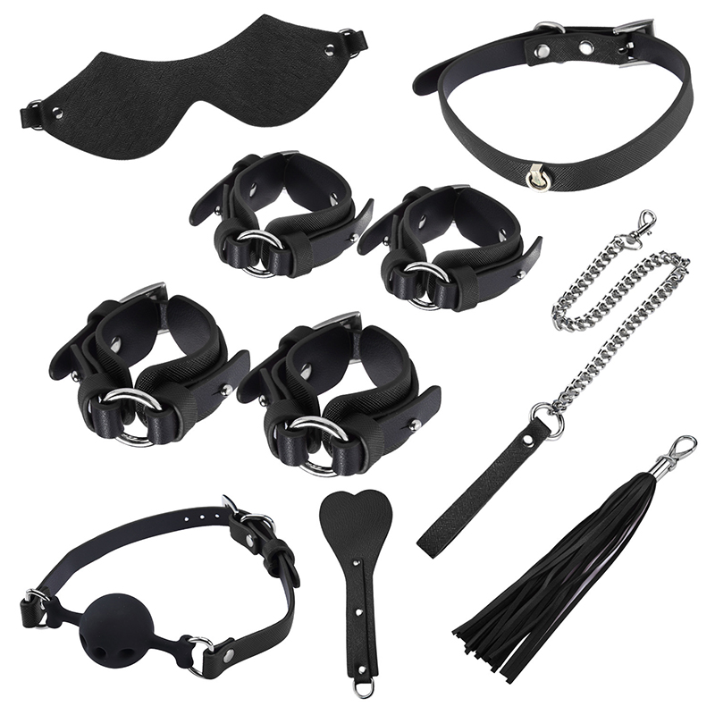 8pcs Luxury Leather Bondage Kit