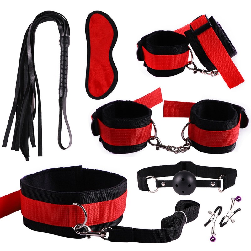 7pcs Plush Nylon Bondage Kit
