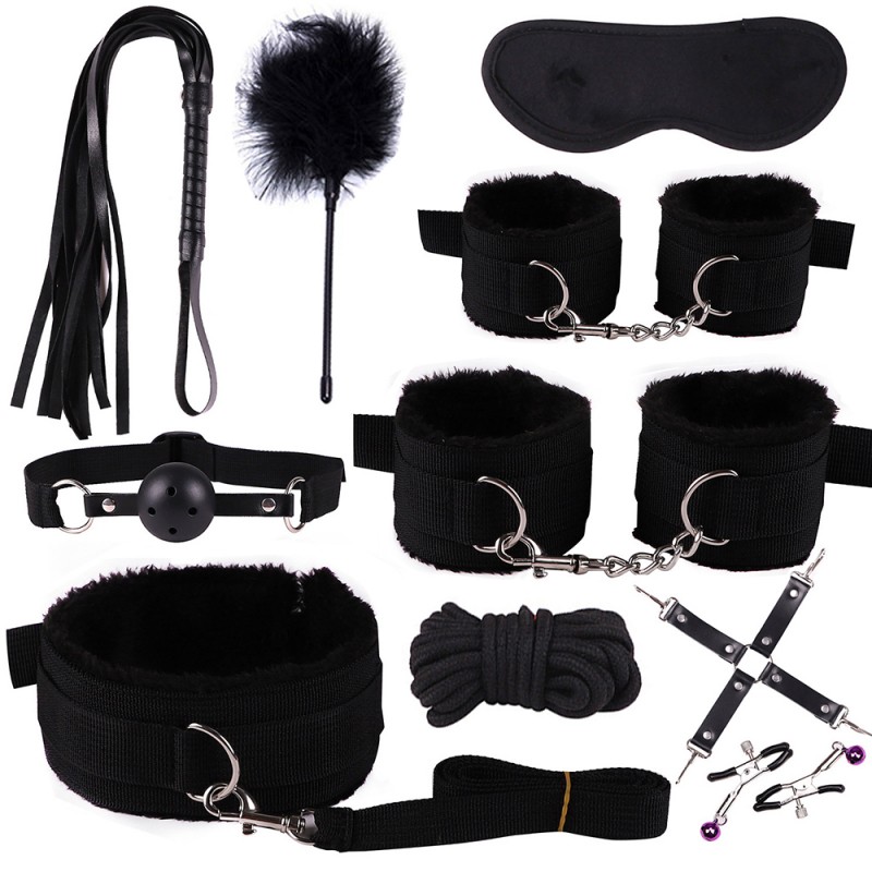 10pcs Fur Line Nylon Bondage Kit