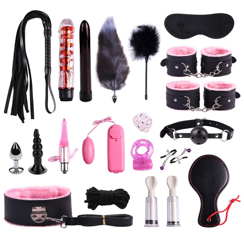20pcs Fur Line Leather Bondage Kit