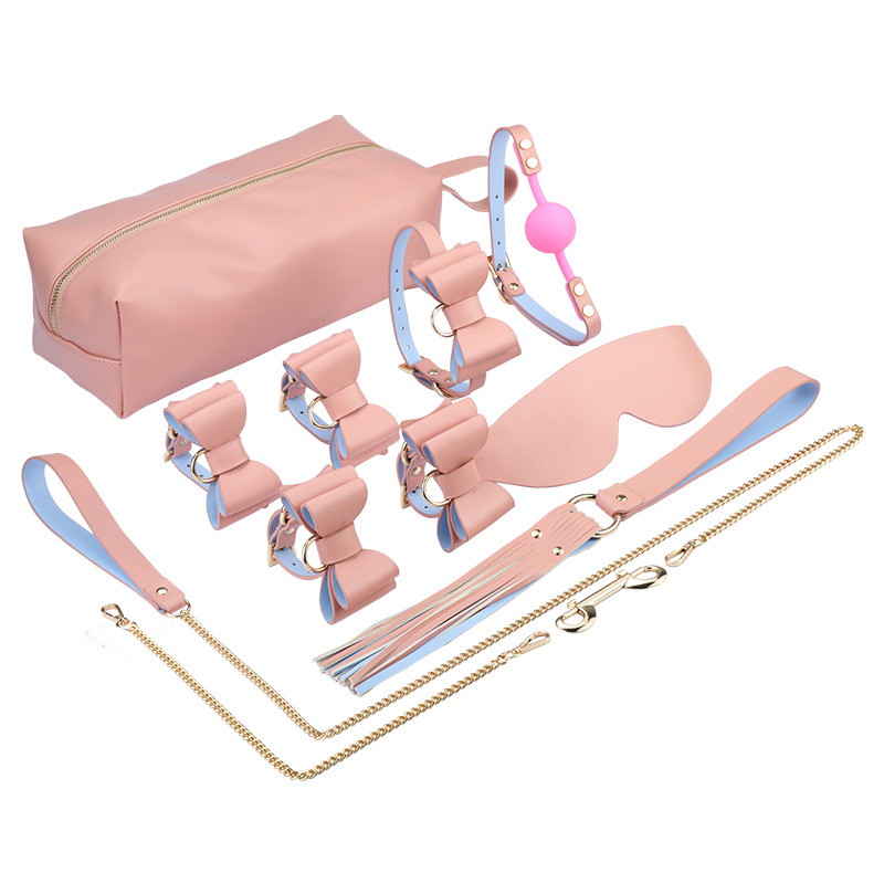 7pcs PU Leather Bondage Kit with Storage Bag