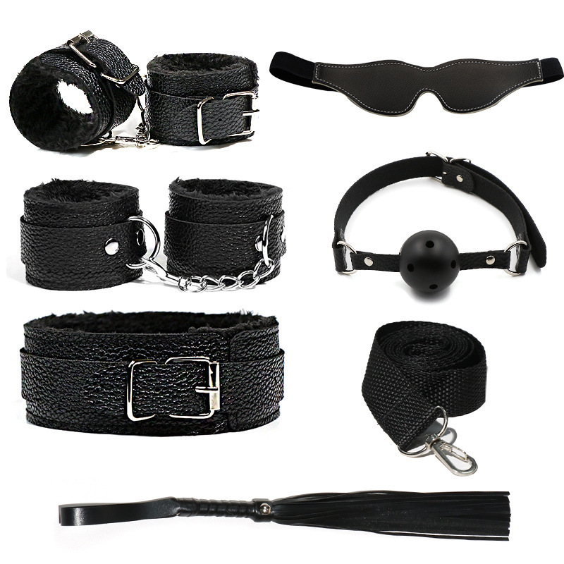 6pcs PU Fur Lined Bondage Kit