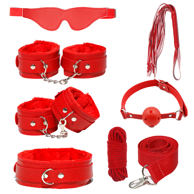7pcs PU Fur Lined Bondage Kit