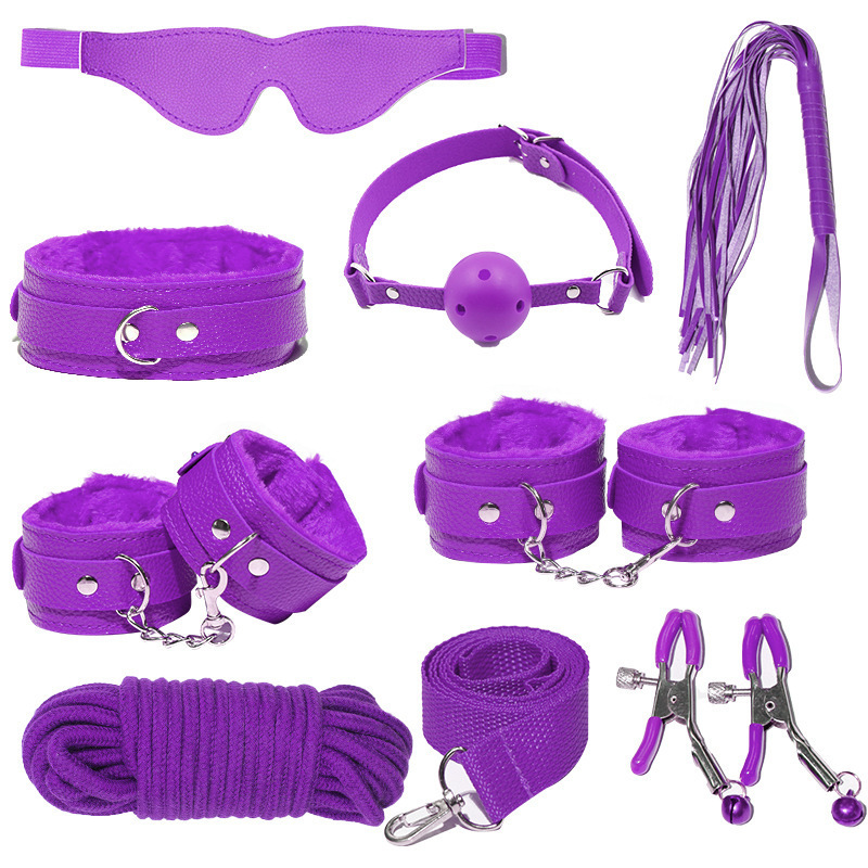 8pcs PU Fur Lined Bondage Kit