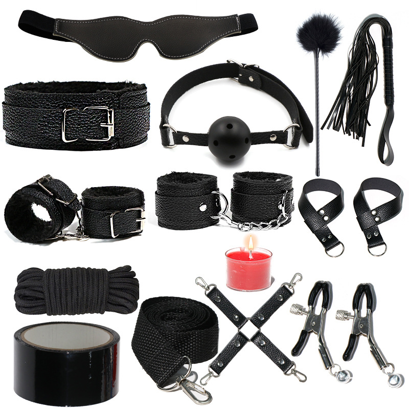 13pcs PU Fur Lined Bondage Kit