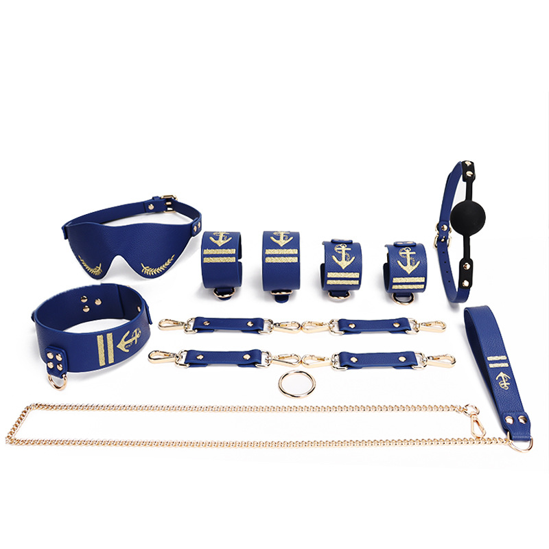 7pcs Navy PU Bondage Kit