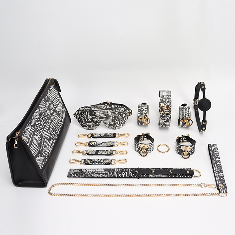 9pcs PU Bondage Kit -Letter Printing