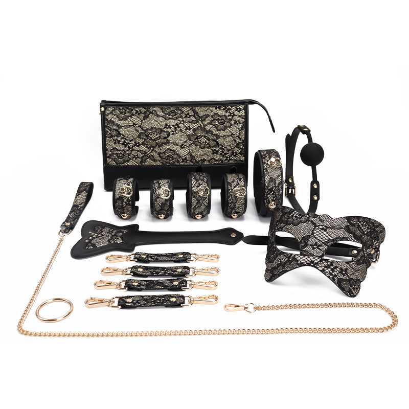 9pcs Lace PU Bondage Kit
