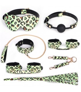 7-Piece Luminous Bondage Kit - Leopard