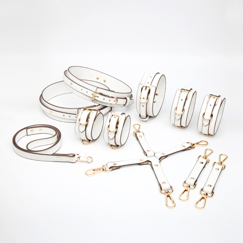 Superior PU 8pcs Bondage Kit in White