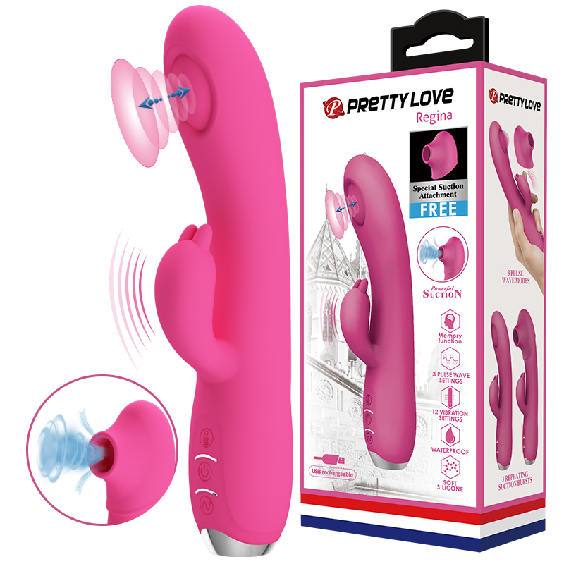 Rabbit Vibrator with Sucking Attachment-Regina