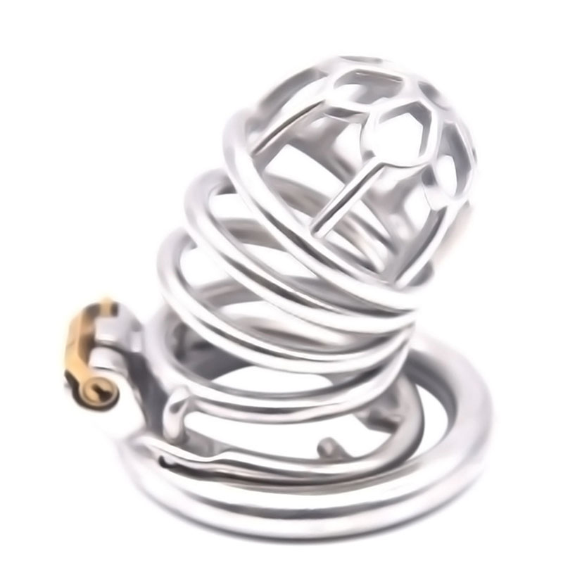 Stainless Steel Flower Design Anti-off Penis Cage IV