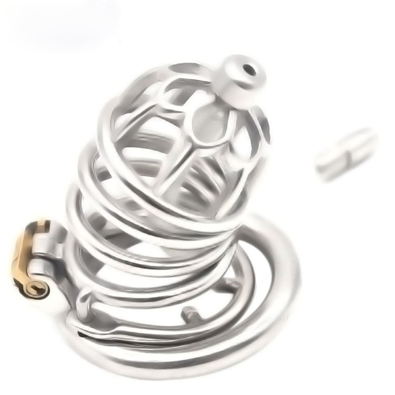 Stainless Steel Anti-off Penis Cage with Urethral Sound I