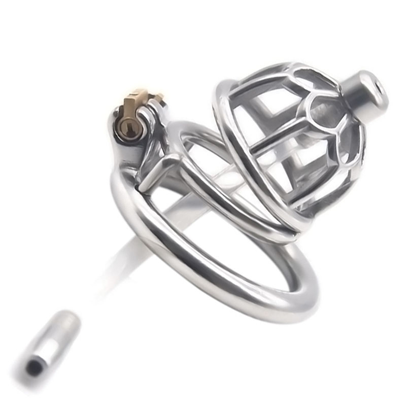 Stainless Steel Flower Penis Cage with Urethral Sound I