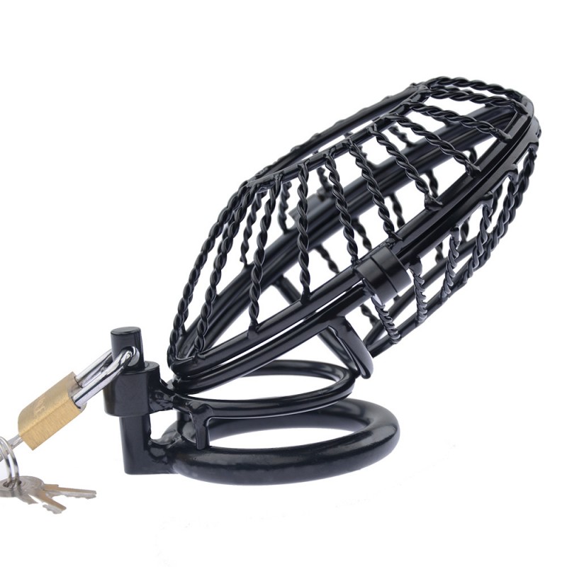Metal Net Cock Cage In Black