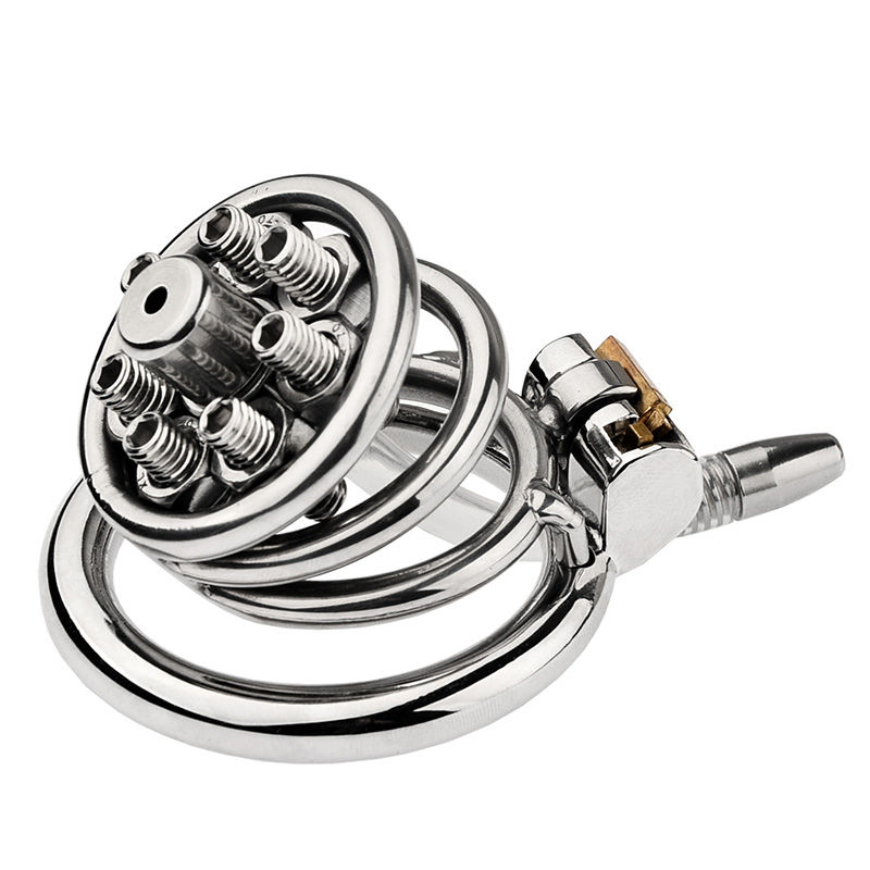 Spiked Cock Cage with Urethral Insert