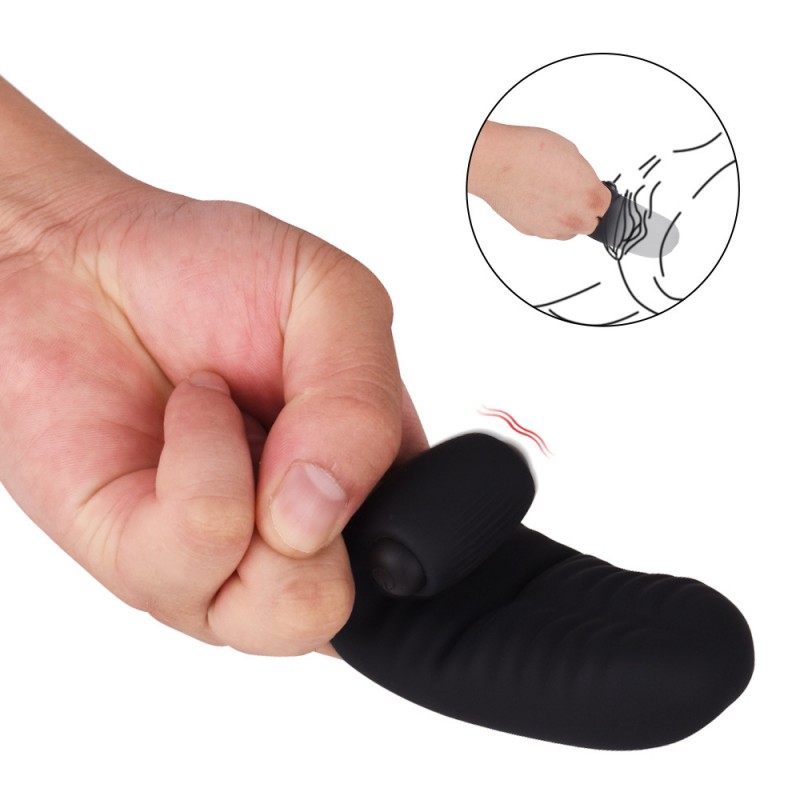 Finger Sleeve Vibrator in Black