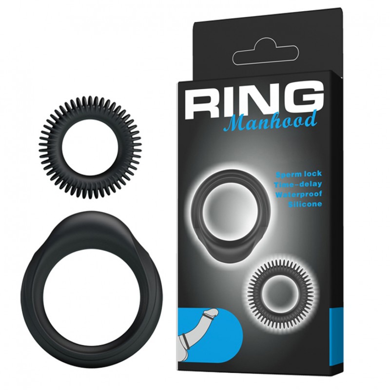 2pcs Silicone Cock Rings Kit - Manhead