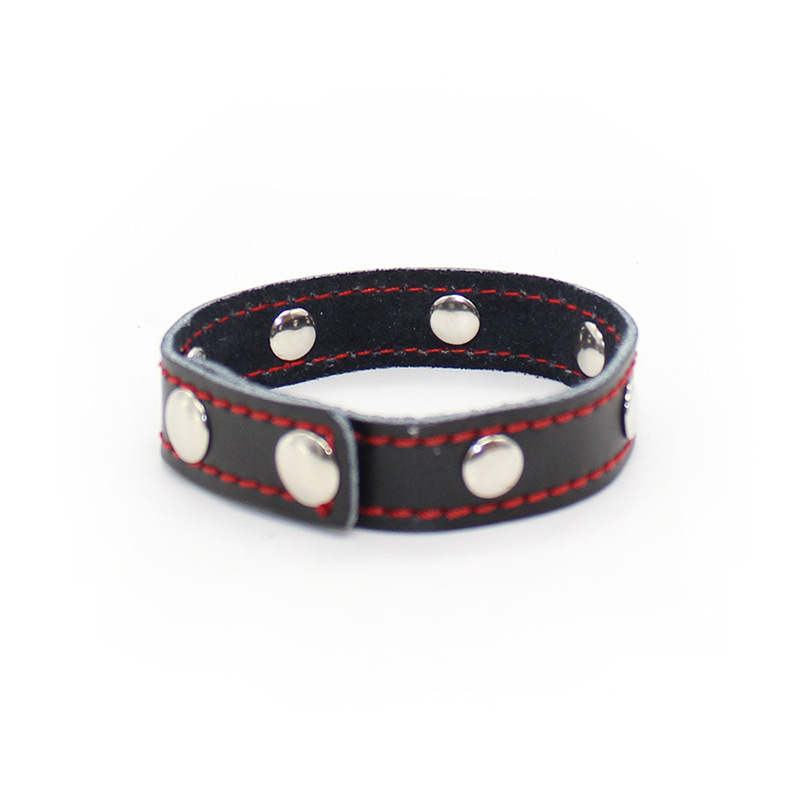 Button Type Strict Leather Cock Ring