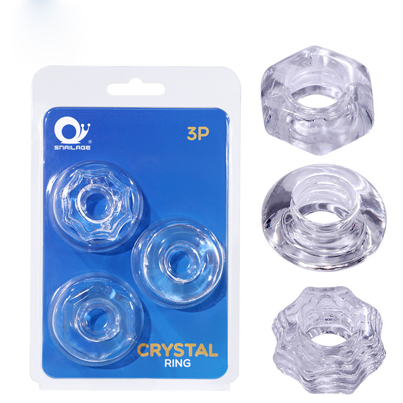 3pcs Crystal Cock Rings Kit