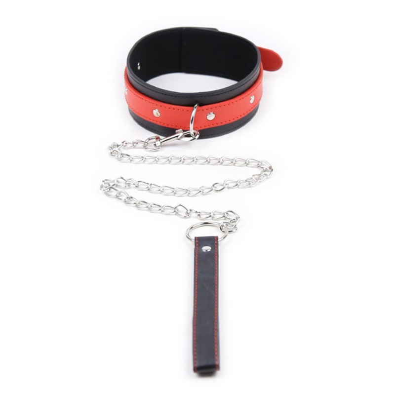 Leashed PU Collar with Round Pinhole