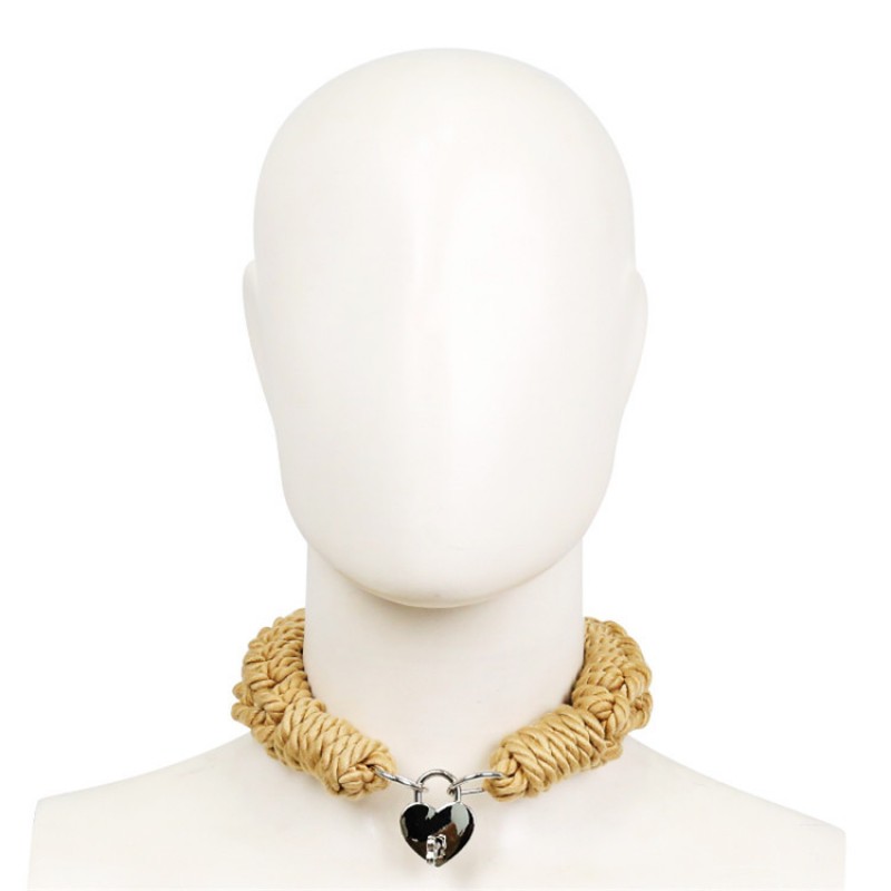 Cotton Rope Collar with Heart Lock