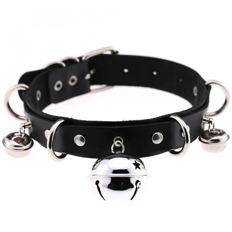 Double Layer PU Collar with Bells