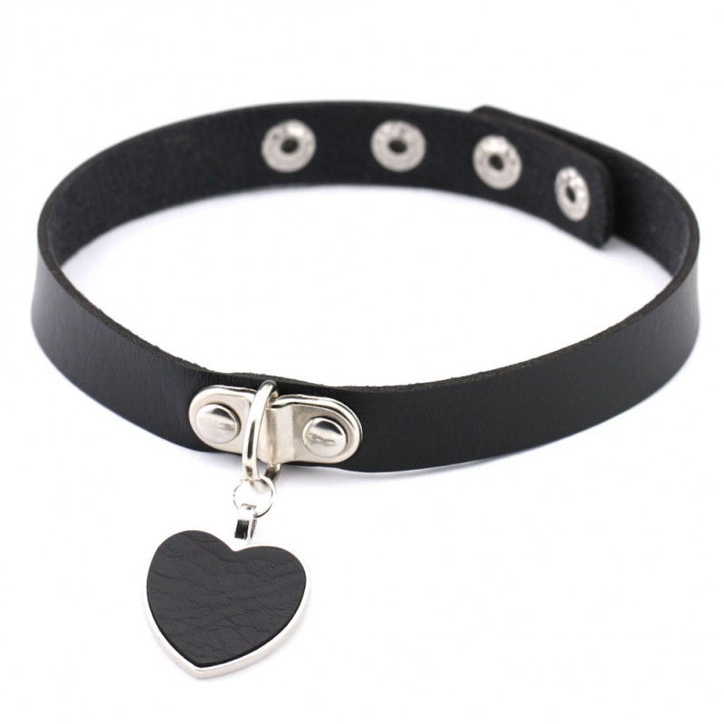 PU Colloar with Heart Pendant
