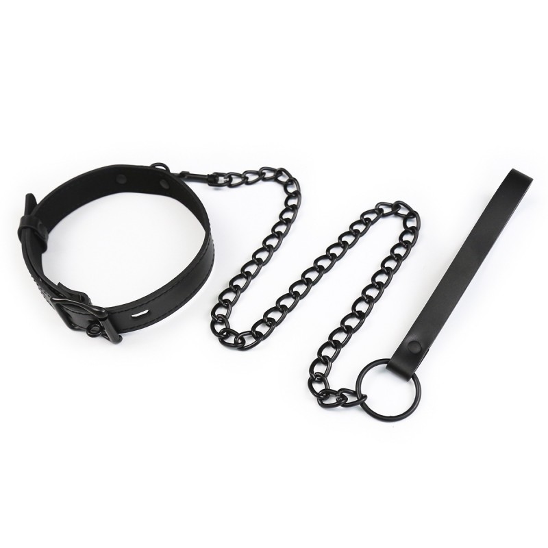 PU Leash Collar in Black