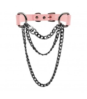 Metal Chains Collar (Pink)
