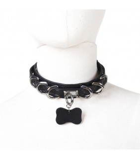 Genuine Leather Choker Collar - Tag