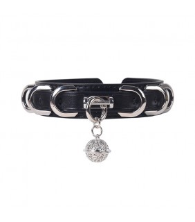 Genuine Leather Choker Collar - Bell