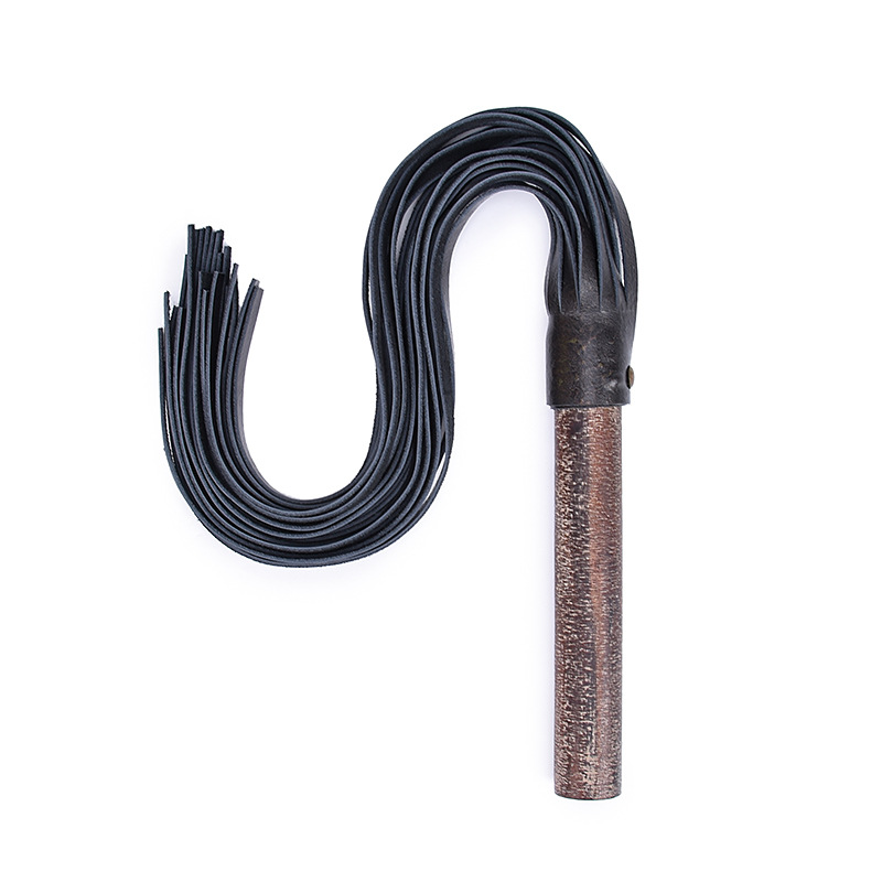 Vintage Wooden Handle Leather Flogger