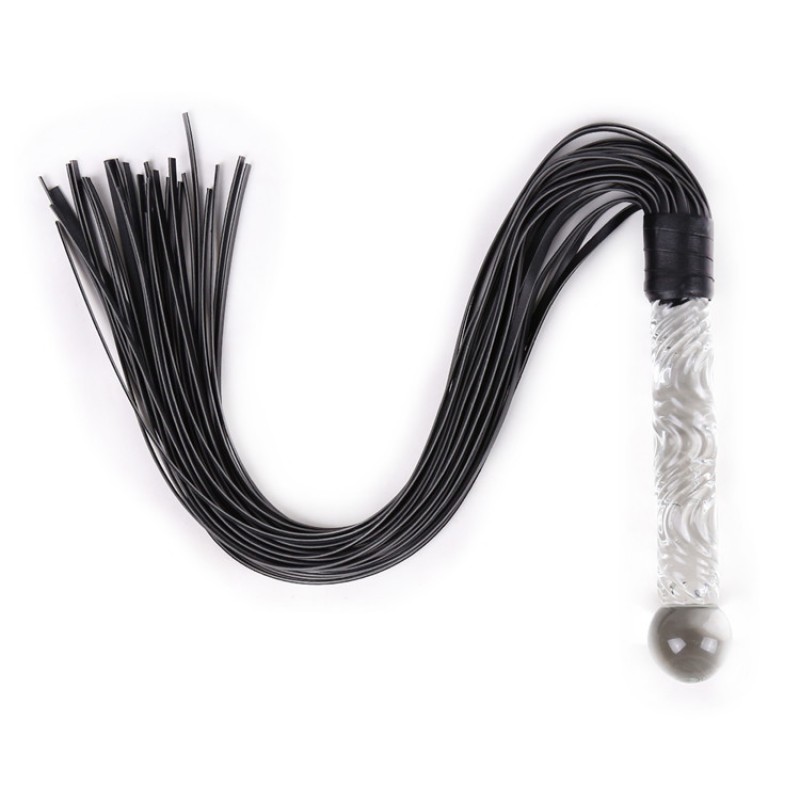 Glass Handle PU Leather Flogger