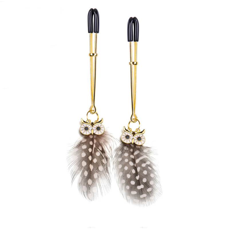 Owl Feather Alloy Nipple Clamp